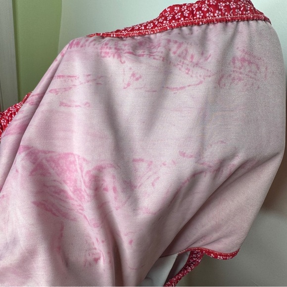 Red Floral Swim Skirt White Ditsy Flower Print - Picture 4 of 5